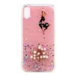 Wholesale iPhone XR 3D Deer Crystal Diamond Shiny Case (Pink)